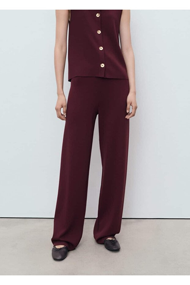 Beli lastikli triko pantolon - 1