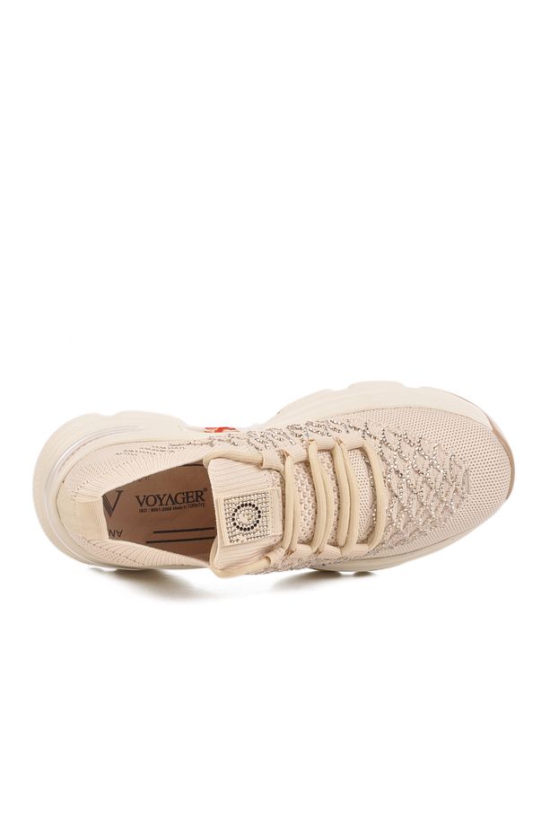 Krem Hafif Triko Örme Anatomik Kadın Sneaker B064 Z - 4