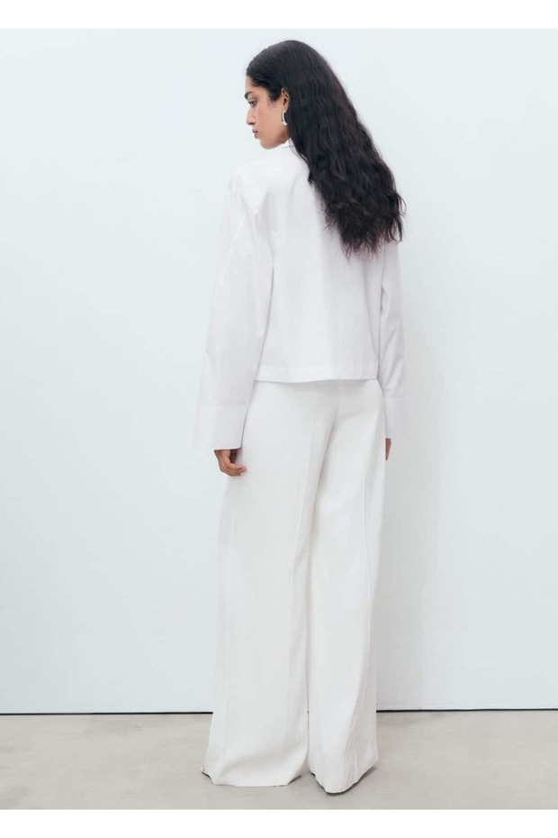 Crop poplin gömlek - 4