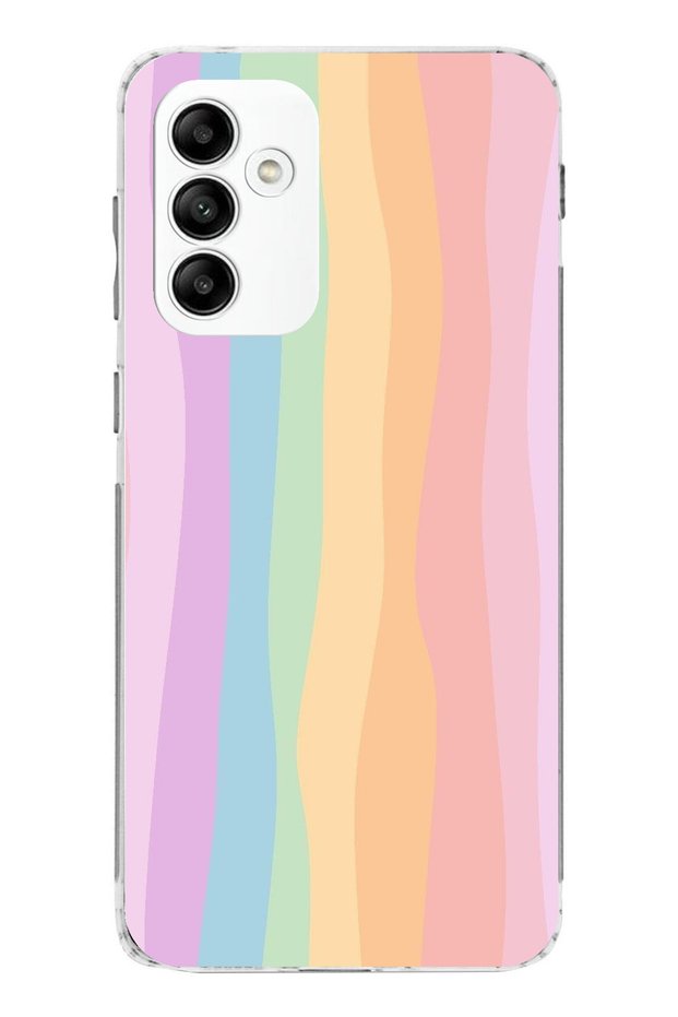 Samsung Galaxy A05S Compatible Rainbow Colorful Transparent Silicone Case