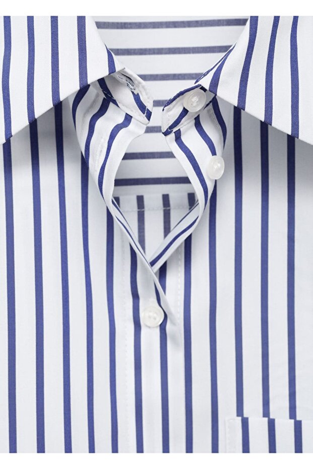 Çizgili crop gömlek - 6