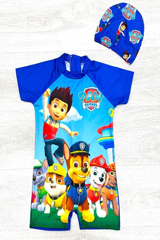 New Season Cute Character Printed Uv Protection Bonded Quick Dry Boys' Jumpsuit Swimsuit