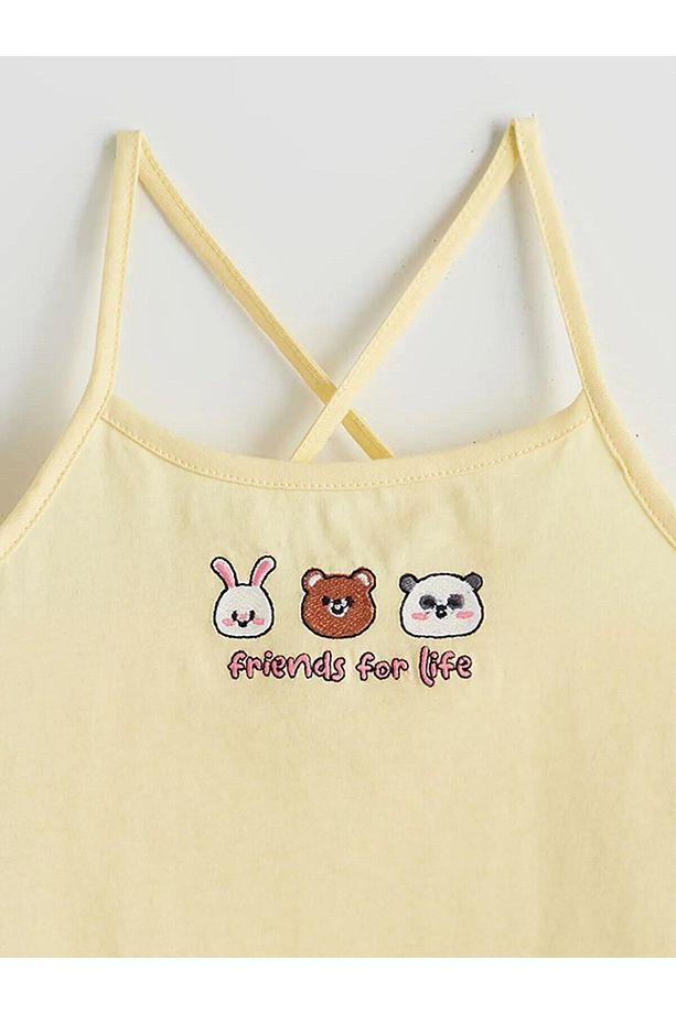 Desenli Kız Çocuk Şortlu Pijama Takımı (S5) - 8