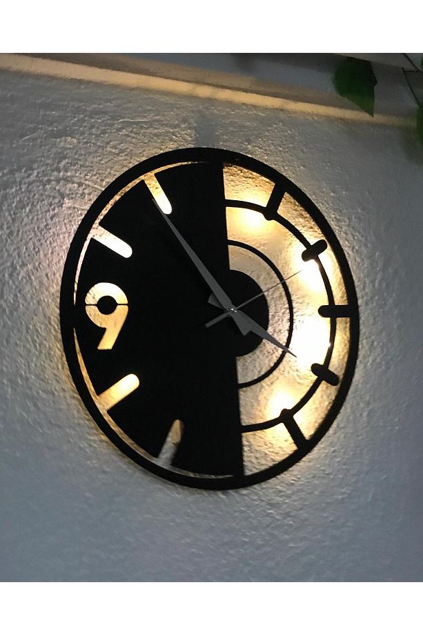 Ying Yang Ledli Sessiz Modern Duvar Saati - 4