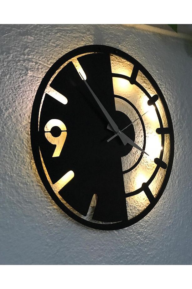 Ying Yang Ledli Sessiz Modern Duvar Saati - 3