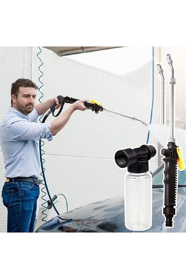 56cm 2in1 Bahçe Oto Araç Yıkama Tabancası Köpük Hazneli Su Tabancası Yüksek Basınçlı - 4