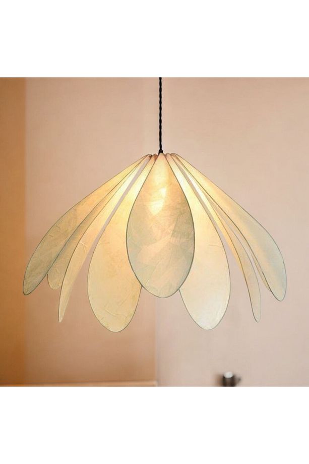 Modern Avize Fico Flower Sarkıt Avize Ekru Kumaş Şık Görsellik Katar - 1