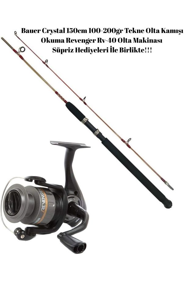 Crystal 150cm Revenger Rv-40 (Süpriz Hediyeli) Tekne Olta Takımı - 1