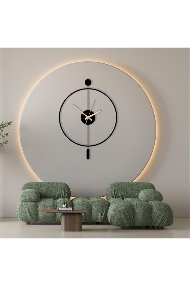 Minimalist Siyah Ahşap Duvar Saati – 49X38CM Sessiz Quartz Mekanizma - 2