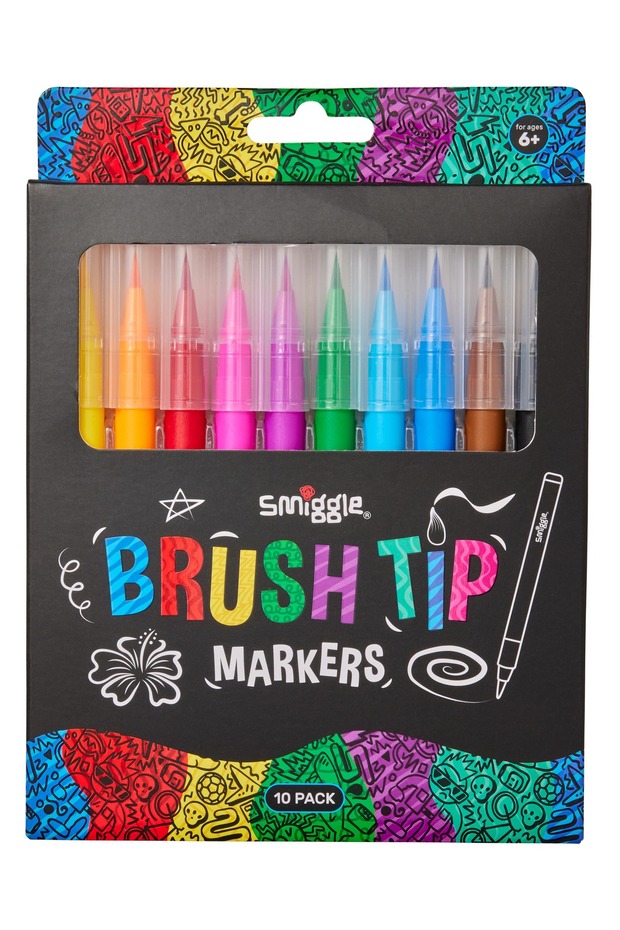 مجموعة أقلام تحديد ذات رأس فرشاة - 1