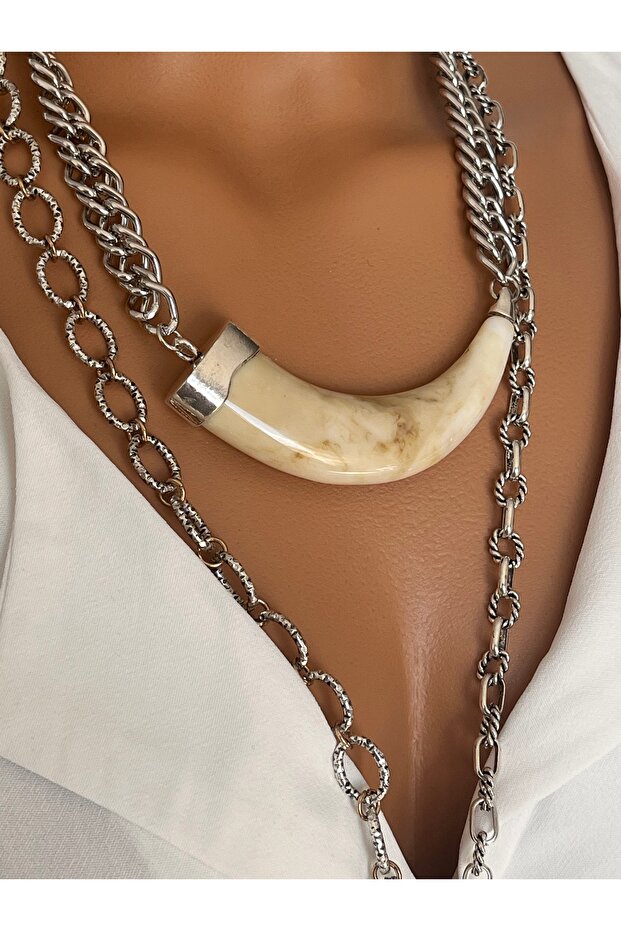 Fildişi marka model ikili kolye - 2