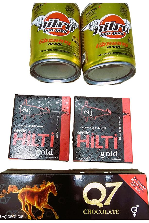 NİTRO ENERJİ İÇECEĞİ 2 ADET + 2 ADET KAPSÜLL + Q7 GOLD GİNSENG ÇİKOLATA - 1