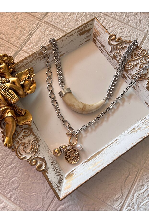 Fildişi marka model ikili kolye - 4