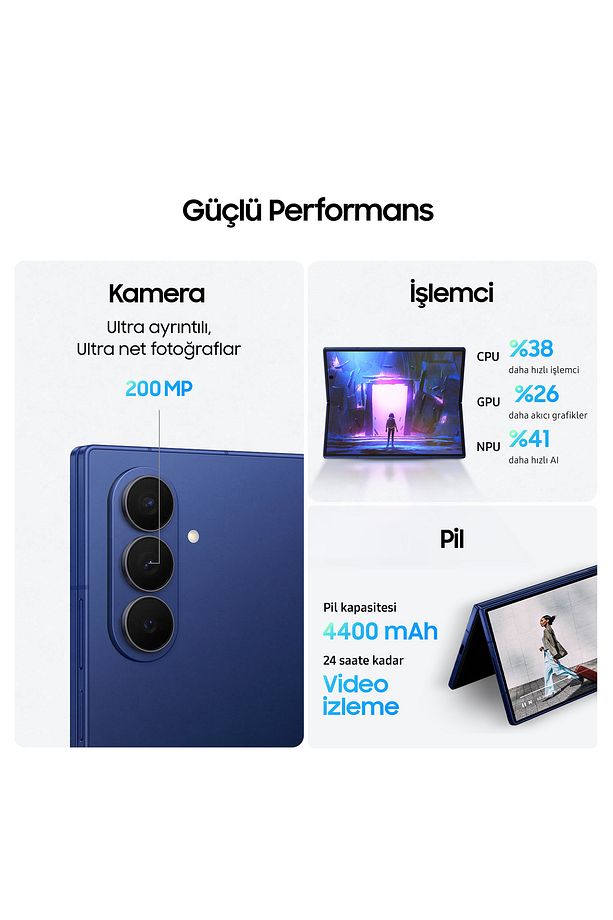 Galaxy Z Fold7 1 TB Gece Mavisi Cep Telefonu - 4