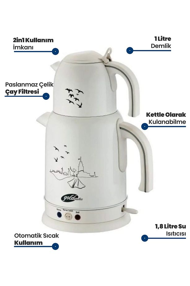 Hazal Tasarım Çelik Çay Makinesi Ve Su Isıtıcısı GM-7326 - 2