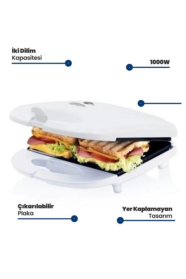 Leziz Isınmaya Dayanıklı Mini Tost Makinesi  GM7425 - 2