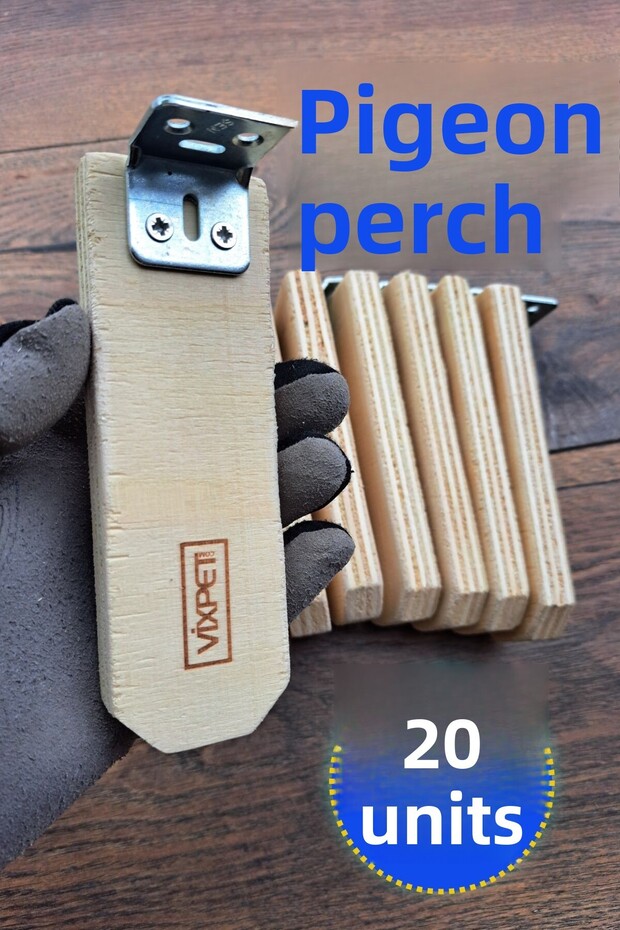 Sandy Wooden Pigeon Perch 14 cm | 20 Pieces of Tünek | Bekar Tüneği | Wooden Stool | Resting Place
