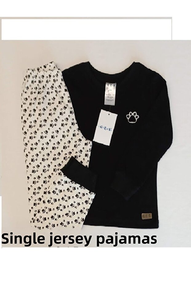 Children's Pajama Set Paw Theme Printed 2-8 Years
