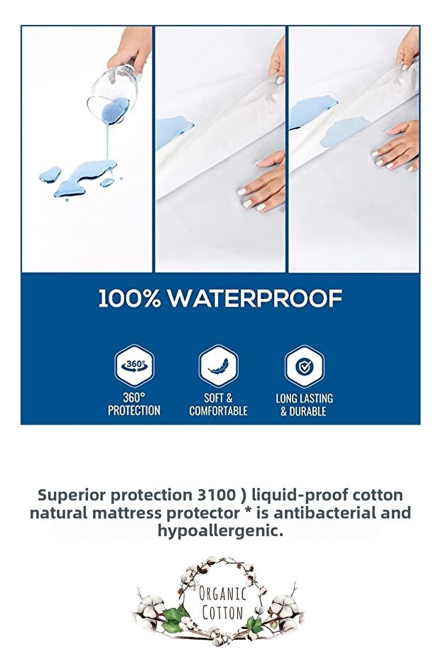 Saltea elastică din bumbac rezistentă la lichide - 4