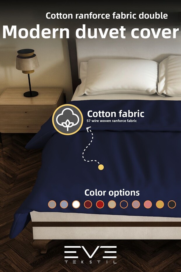 Cotton Ranforce Fabric Double Antiallergic Modern Duvet Cover Quilt Cover 220X240 cm