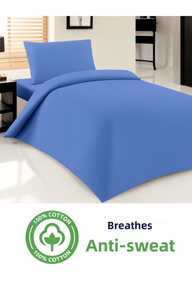 100% Natural Cotton Satin Duvet Cover Case Double for Weighted Blanket 200x220 Cm