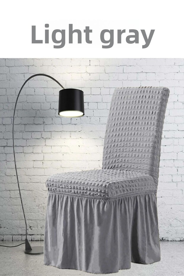 1Pc Wrapped Chair Cover. Elastic, Flexible, Washable Chair Cover with Skirt
