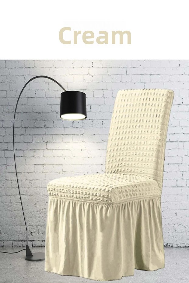 1Pc Wrapped Chair Cover. Elastic, Flexible, Washable Chair Cover with Skirt