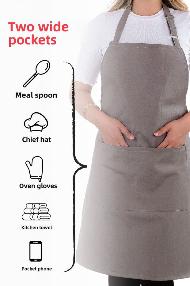 2 Simple Adjustable Strap Kitchen Aprons - 3