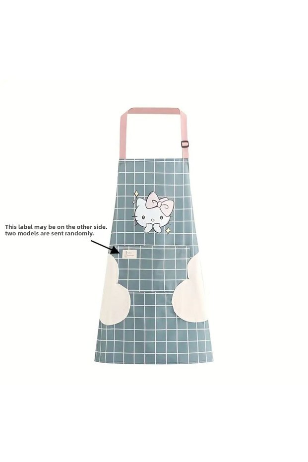 Sanrio Hello Kitty Waterproof Painting Kitchen Food Making Dishwashing Apron with Towel Pocket