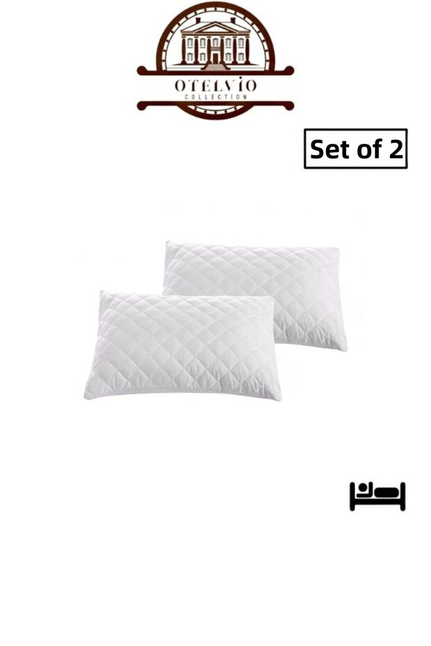 Set of 2 Pillow Protector, Quilted Pillow Mattress Cover, 50 X 70 Cm