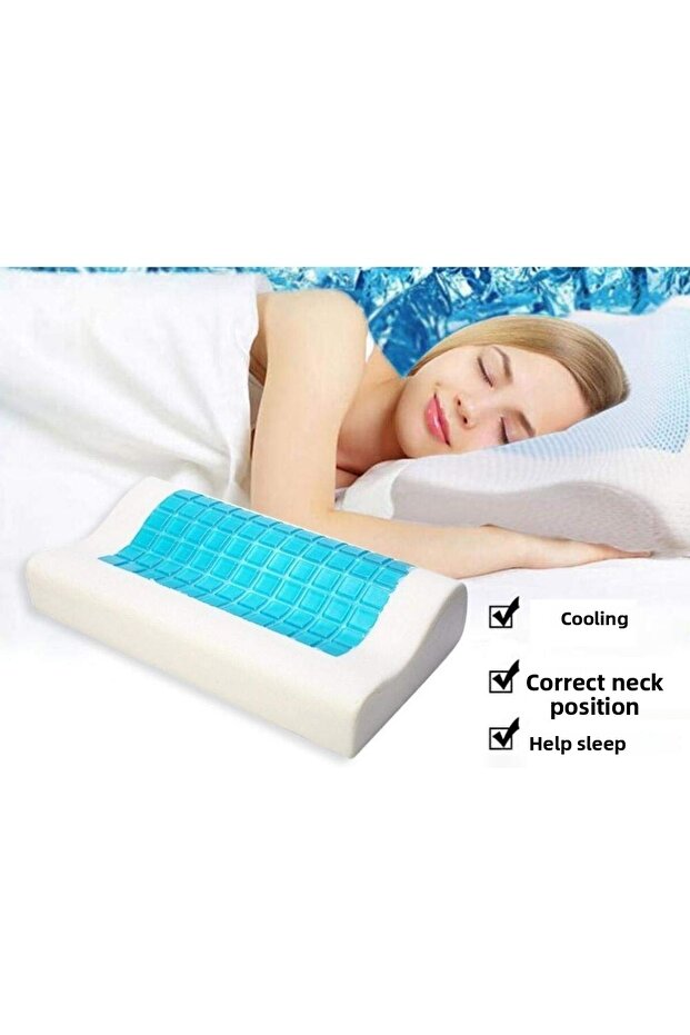 Visco Gel Orthopedic Pillow Air Conditioned Pillow Neck Pain Pillow Summer Pillow