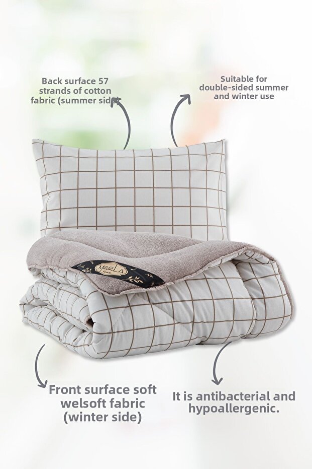 Welsoft Line Patterned - Single Colorful Sleeping Set - 3