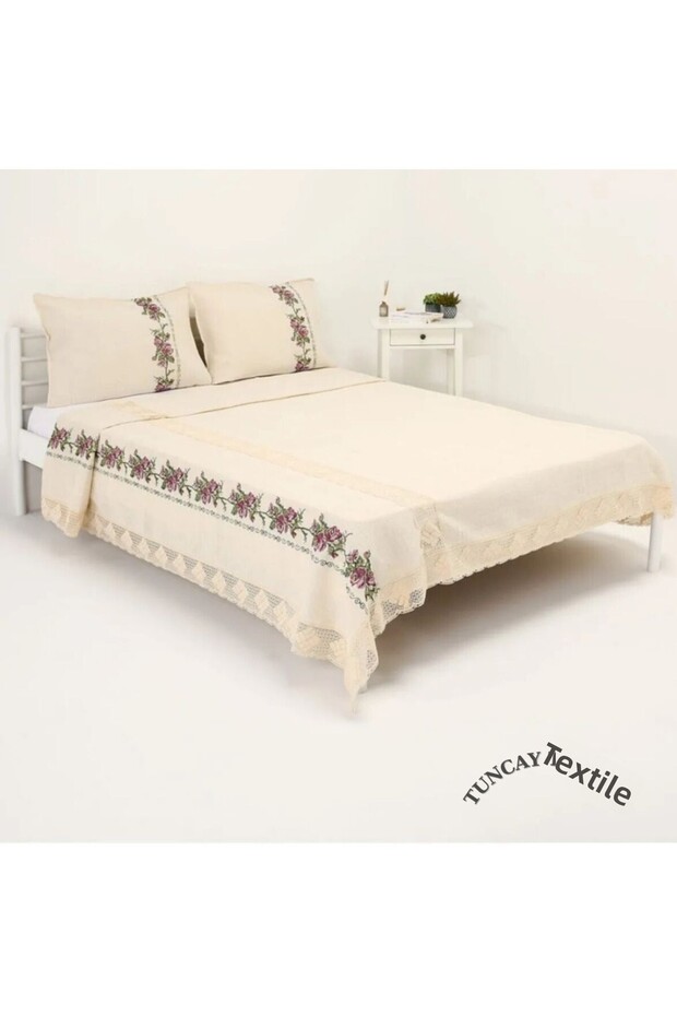 Cotton Lace Canvas Bedspread Set - 6