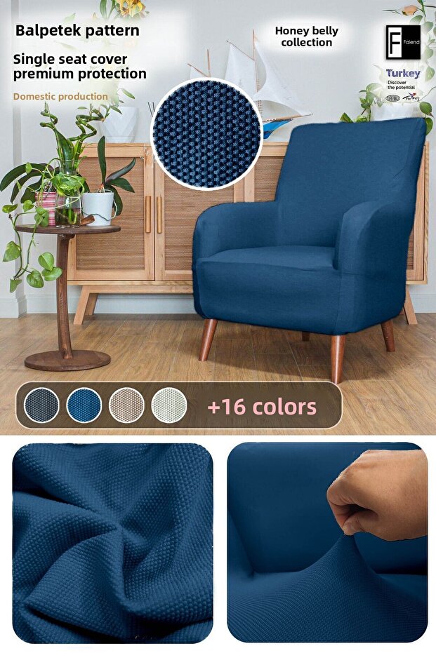 Balpeteği Elastic Sofa Cover Elastic Armchair Seat Cover | Single Seat Cover