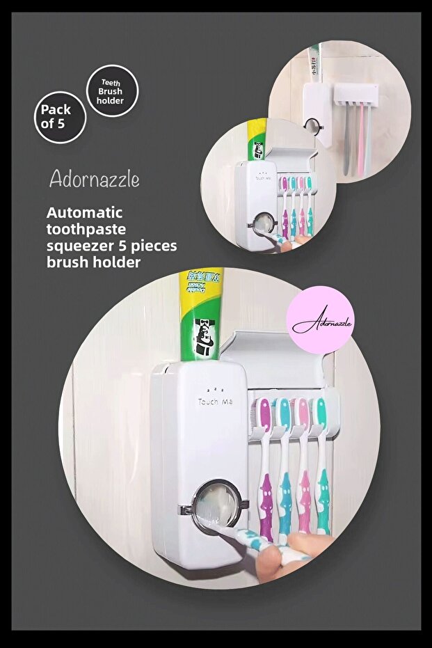 Automatic Toothpaste Squeezer, Toothbrush Holder - 2