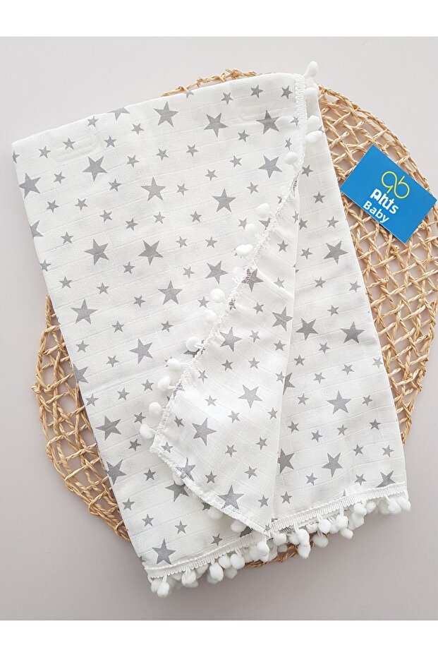 Starry Double Layer Muslin Blanket | 100% Cotton Muslin Cloth | Baby Swaddle, Nursing Cover