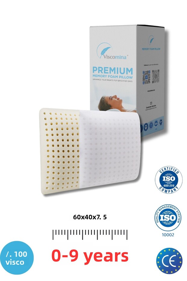 0-9 Years Children's Pillow Orthopedic Children's Pillow Viscos Pillow Drop/Lavender/Okyonus 60X40X15 cm