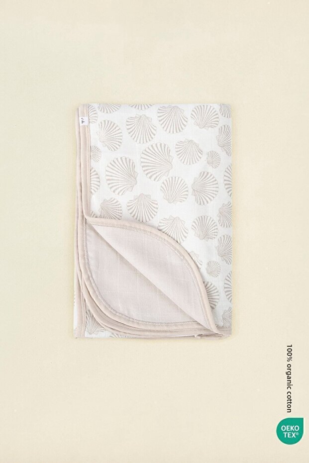 Bebe Marin Seashell Muslin Baby Blanket Antartik 120X120 cm
