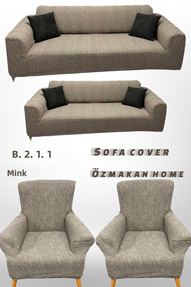 Jakarli Sofa Cover Set Cover 3+2+1+1 Lasiq Washable Lycra