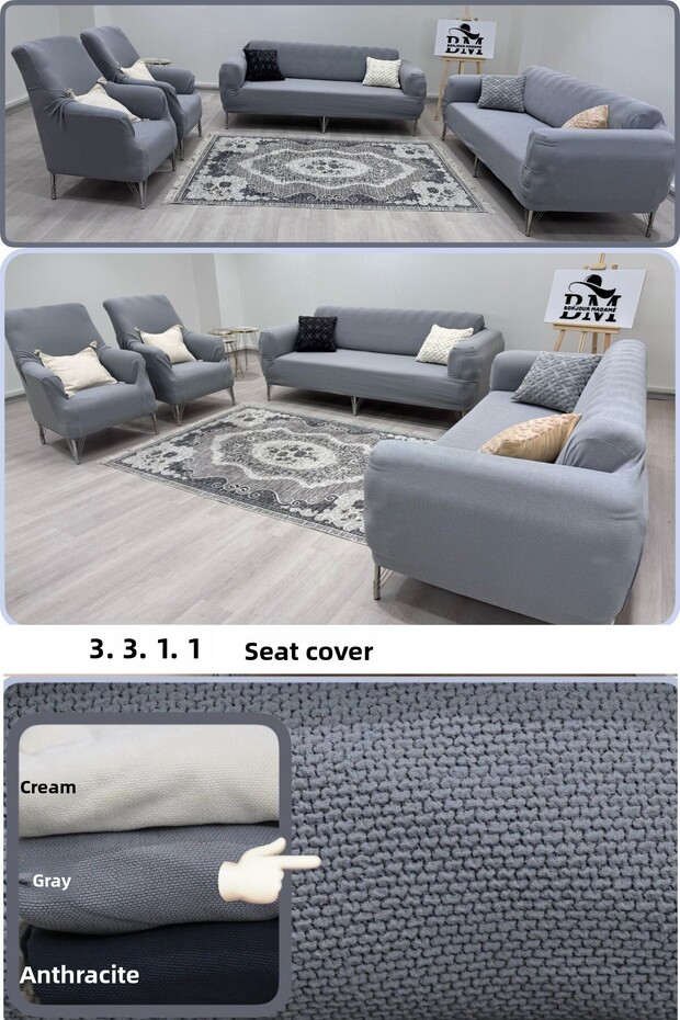 Seat Cover 3.3.1.1 Seat Cover Jacquard Lycra Fabric. Home Textile Sofa Cover Set
