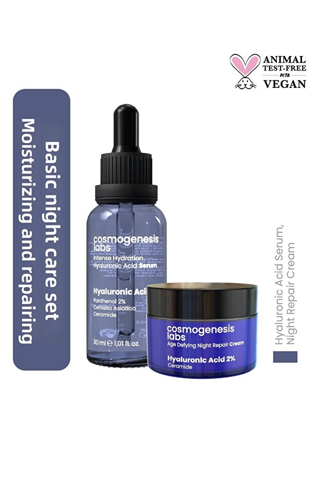 Moisturizing and Repairing Essential Night Skin Care Set Vegan