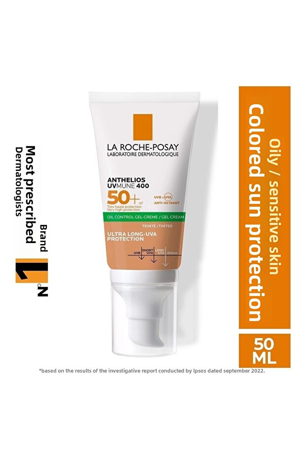 Facial Sunscreen - Anti-Shine for Oily and Sensitive Skin, 50/ml