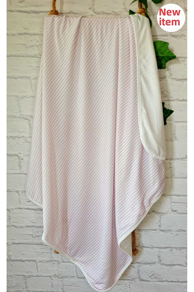 Soft Bamboo Double Layer Combed Cotton Girl-Boy Newborn-Baby Swaddle Blanket Striped/Pink
