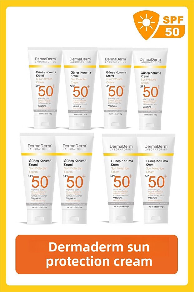 8 Pieces SPF 50+ Sun Protection Cream - 100ml