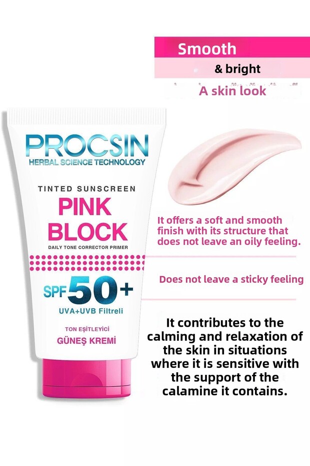 Pink Block Brightening and Tone Equalizing Spf50 Sunscreen 50 ml - 5