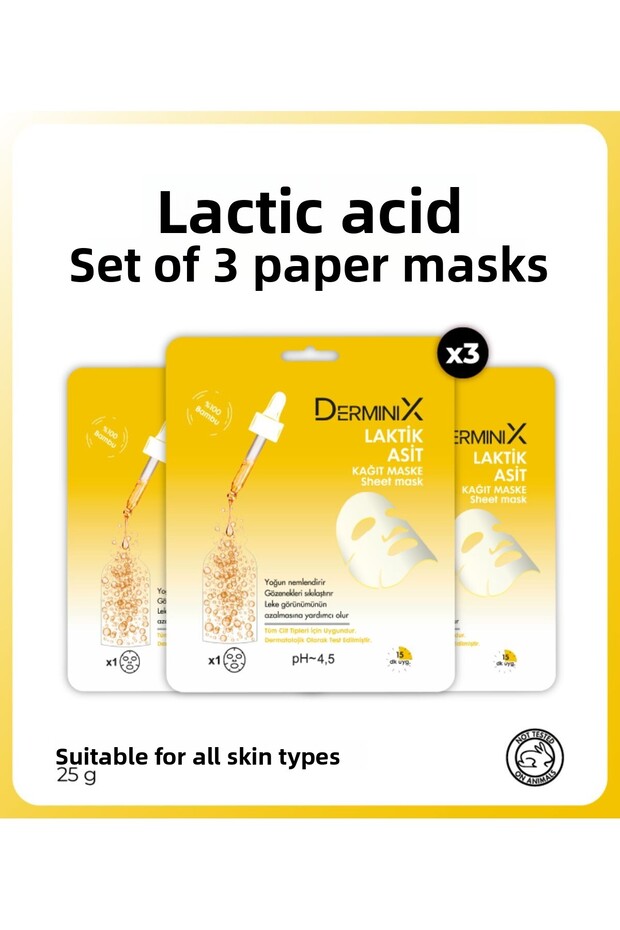 3-Pack Lactic Acid Pore Tightening Anti-Blemish Facial Sheet Mask