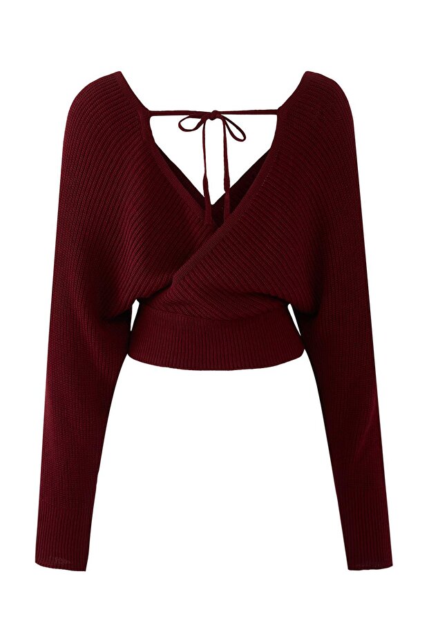 Bordo Kruvaze Triko Kazak TWOAW21KZ1277 - 8