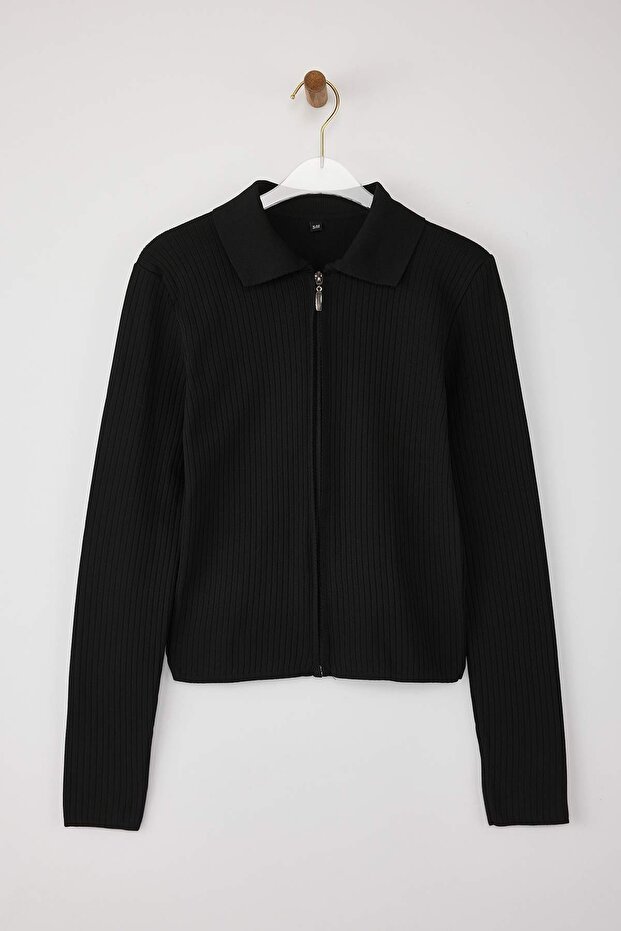 Gri-Siyah 2'li Basic Kısa/Crop İkili Paketl Triko Body Hırka-Kazak TWOAW26KZ00116 - 11