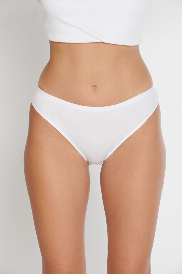 (Pack of 6) 100% Cotton, Combed Cotton Rib Bikini Panties