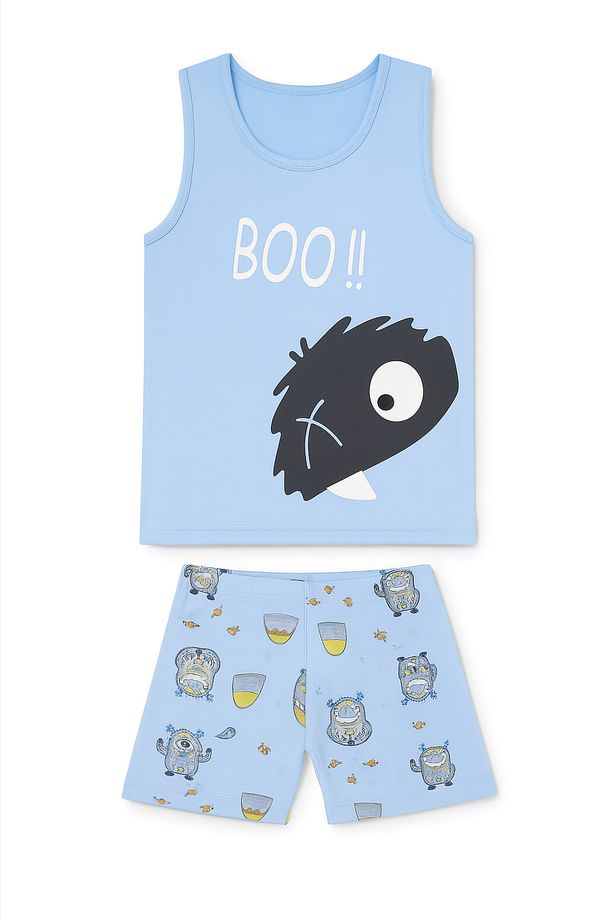 Kalın Askılı Şortlu Erkek Çocuk Pijama Takımı Eskimo Minik Canavar - 1
